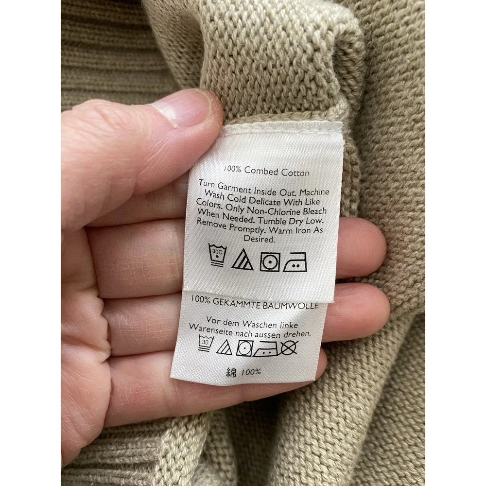 Eddie Bauer Men's L Sand Combed Cotton Classic Crew Neck Pullover Sweater - Picture 5 of 6